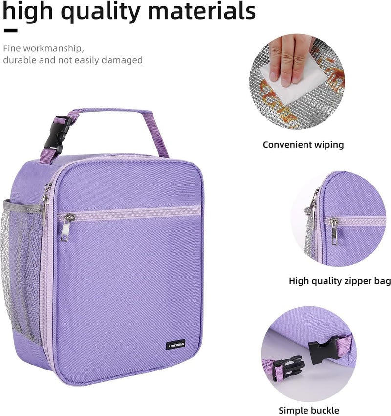 Lovoeo Lunch box Lunch bag for men women Insulated Lunchbox Lunch bags for Work Picnic Travel (Purple) - Image 3